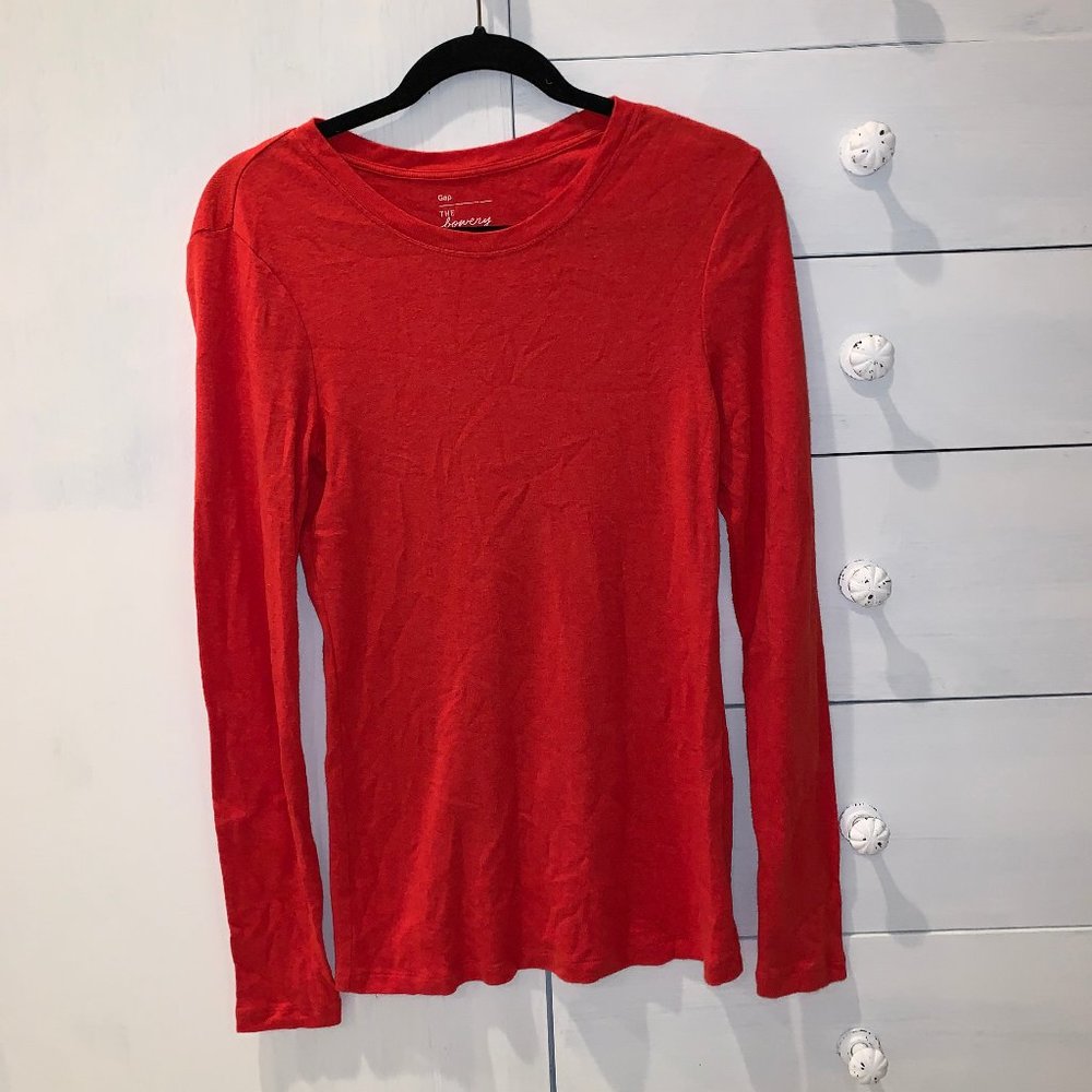 Gap Super Soft Crewneck Longsleeve Orange Tee